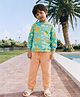 Somersault Cotton Knit Full Sleeves Sun & Lemons Printed Tee & Pants Set - Blue & Peach