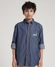 Under Fourteen Only Full Sleeves Whale Printed Shirt - Dark Blue