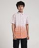 Under Fourteen Half Sleeves Checked Ombre Shirt - Red