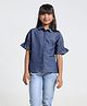 Under Fourteen Only Half Sleeves Solid Shirt Style Top - Blue