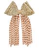 Aye Candy Glittered Bow Applique Detailed Alligator Hair Clip - Gold