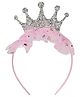 Aye Candy Glittered Crown Applique Detailed Hair Band - Pink
