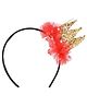 Aye Candy Glittered Crown Applique Detailed Hair Band - Red