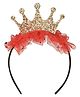 Aye Candy Glittered Crown Applique Detailed Hair Band - Red