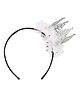 Aye Candy Glittered Crown Applique Detailed Hair Band - White