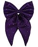 Aye Candy Rhinestone Embellished Bow Applique Detailed Alligator Clip - Dark Purple