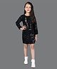 Titrit Velvet Woven Full Sleeves Sequins Embellished Applique Detailed Midi Dress - Black