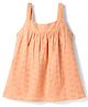 Primo Gino Cotton Woven Sleeveless Schiffili Top with Scallop Detailing - Pink