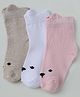 Doodle Poodle Cotton Mix Knit Ankle Length Printed Socks Pack of 3 in Beige