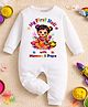 KNITROOT Cotton Knit Holi Theme Full Sleeves My First Holi With Mumma & Papa Text Printed Romper - White