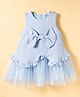 Mark & Mia Sleeveless Floral Textured Party Dress With Bow Applique - Light Blue