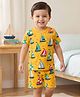 Babyhug Cotton Knit Half Sleeves Nautical Theme Printed Co-Ords T-Shirt & Shorts Night Suit - Yellow