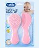 Totilo Soft Bristle Baby Hair Brush & Comb Set for Gentle Grooming-Pink