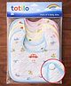 Totilo Baby Cotton Printed Feeding Snap Button Aprons Bibs Everyday Use (Pack of 4)