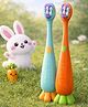 Totilo Baby Toothbrush, Soft & Safe First Toothbrush for Kids (Pack of 2)- Orange & Blue