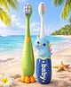Totilo Baby Toothbrush, Soft & Safe First Toothbrush for Kids (Pack of 2)- Green & Blue