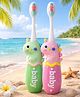 Totilo Baby Toothbrush, Soft & Safe First Toothbrush for Kids (Pack of 2)- Green & Pink