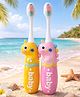 Totilo Baby Toothbrush, Soft & Safe First Toothbrush for Kids (Pack of 2)- Pink & Yellow