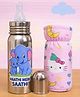 Totilo Stainless Steel Bottle With Soft Bottle Cover, 250 ml Elephant Design - Pink