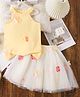 Mark & Mia Sleeveless Top & Skirt Set with Floral Applique - Yellow