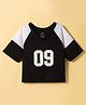Pine Active Knit Raglan Half Sleeves T-Shirt - Black & White