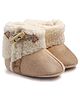 KIDLINGSS Button Applique Detailed Fur Detailed  Buckle Closure High Top Booties - Beige