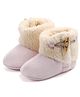 KIDLINGSS Button Applique Detailed Fur Detailed  Buckle Closure High Top Booties - Light Pink