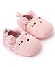 KIDLINGSS Bunny Face Applique Detailed Slip On Booties - Light Pink