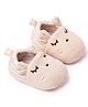 KIDLINGSS Bunny Face Applique Detailed Slip On Booties - Beige