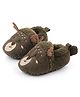 KIDLINGSS Reindeer Designed Fur Detailed Slip On Booties - Olive Green