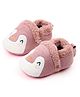 KIDLINGSS Penguin Designed & Fur Detailed Slip On Booties - Pink