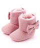 KIDLINGSS Bow Applique Detailed Slip On Booties - Light Pink