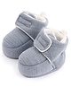 KIDLINGSS Solid Velcro Closure Booties - Grey