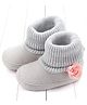 KIDLINGSS Floral Applique Socks Style Booties - Grey
