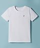 Pine Active Knit Half Sleeves Solid T-Shirt - White