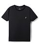 Pine Active Knit Half Sleeves Solid Colour T-Shirt - Black