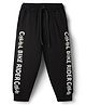 Taeko Single Jersey Knit Full Length Track Pants With Text Print - Black