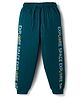 Taeko Single Jersey Knit Full Length Track Pants With Text Print - Blue
