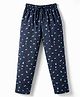 Taeko Single Jersey Knit Full Length Printed Lounge Pants - Navy Blue