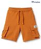 Honeyhap Premium 100% Cotton Knit Knee Length Solid Bermuda With Cargo Pockets & Bio Finish - Super Lemon