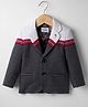 Noddy Full Sleeves Striped & Brooch Detailed Blazer - Black