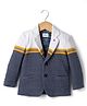 Noddy Full Sleeves Striped & Brooch Detailed Blazer - Navy Blue