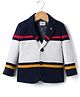 Noddy Knitted Full Sleeves Colour Blocked & Brooch Detailed Blazer - Navy Blue