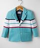 Noddy Full Sleeves Colour Blocked Brooch Detailed Blazer - Turquoise