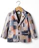 Noddy Knitted Full Sleeves Abstract Printed & Brooch Detailed Blazer - Grey
