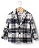 Noddy Full Sleeves Plaid Checked & Brooch Detailed Blazer - Navy Blue