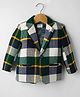 Noddy Full Sleeves Checked & Brooch Detailed Blazer - Green