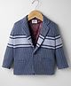 Noddy Full Sleeves Chevron Designed & Brooch Detailed Blazer - Navy Blue