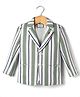 Noddy Full Sleeves Striped & Brooch Detailed Blazer - Pista