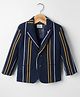 Noddy Full Sleeves Striped & Brooch Detailed Blazer - Navy Blue